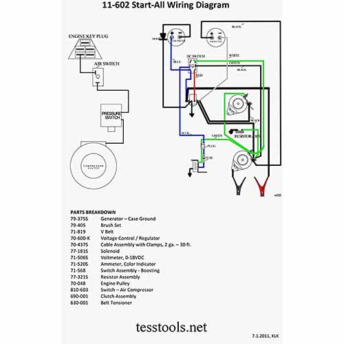 Model 11-602 Click Here for a Parts List, Wiring Diagram, and Troubleshooting Guide