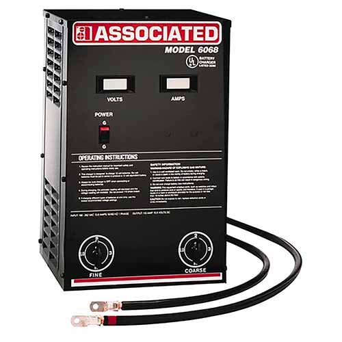 6068 Associated Equipment 110 Amp Parallel Battery Charger Powerful Performance  Charges 1 -36, 12 Volt Batteries