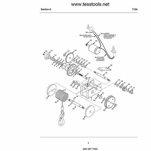 POWERWINCH MODEL 712A TRAILER WINCH PARTS LIST