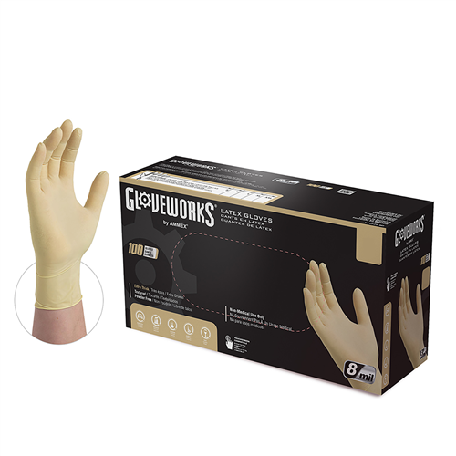 Gloveworks HD P/F Textured Latex Gloves M