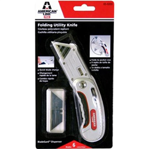 65-0203-PRMO American Line Folding Utility Knife With 6 Blades