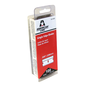 66-0089-DISP Accutec Pro Single Edge Razor Blades .009 2 Facet, 100 Per Box