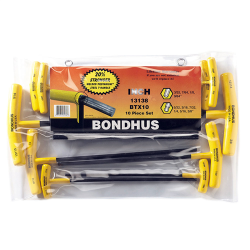 13146 Bondhus Corp. 6Pc Set Balldrv T-Hnds 5/32-3/