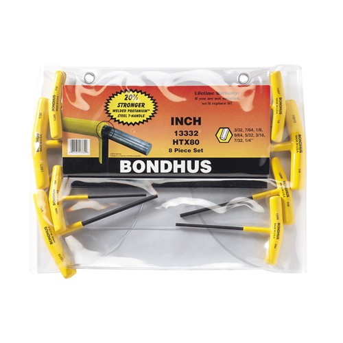 13332 Bondhus Corp. 8Pc Set Graduated T-Hnds 3/32-