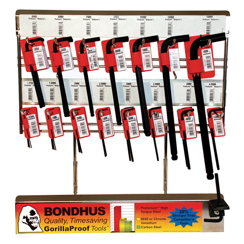 18289 Bondhus Corp. 15Pc Met Hex Key Metal Display Rack