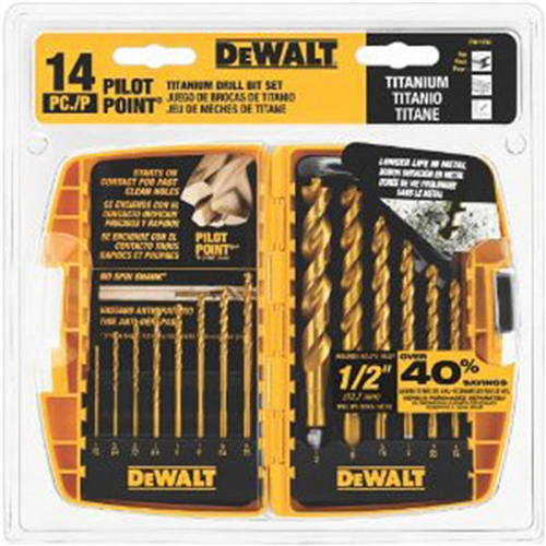 DW1354 Dewalt 14Pc Titanium Drill Bit Set