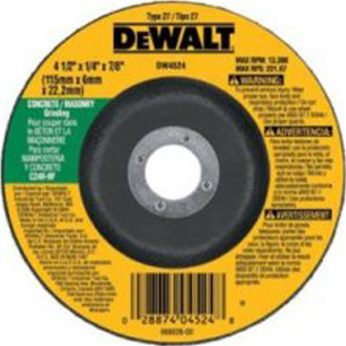 DW4524 Dewalt 4.5"X1/4"X7/8" Masonry G/W