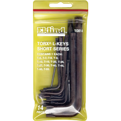 10814 Eklind Tool Company Torx-L-Key 14 Pc. Short Torx L-Key Vinyle Pouch