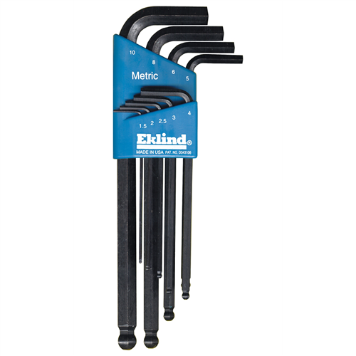 13609 Eklind Tool Company Hex Key Set 9 Pc Ball End Metri Lng 1.5-10Mm