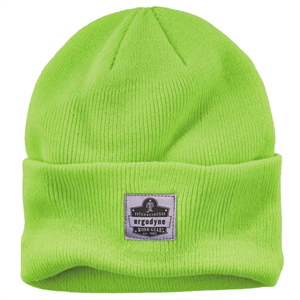 16806 Ergodyne 6806 Lime 6806 Cuffed Rib Knit Beanie Hat