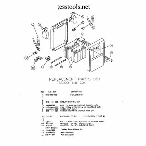 Model ES6000 Click here for a Parts List