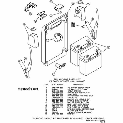 Model ES7000A Click here for a Parts List