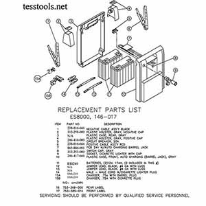 Model ES8000 Click here for a Parts List