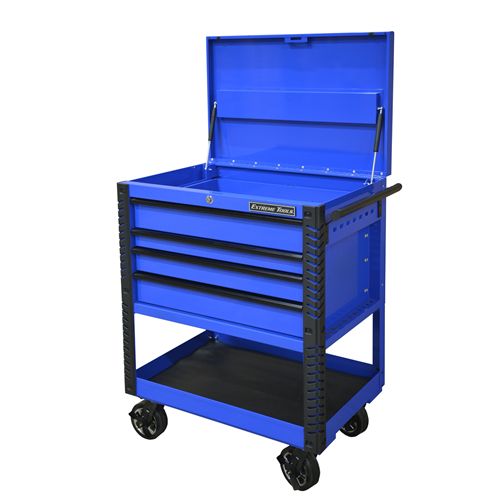 EX3304TCBLBK Extreme Tools 33" 4Dr Deluxe Cart W Bumpers Blue W/Black