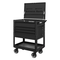 EX3304TCMBBK Extreme Tools 33" 4-Drawer Deluxe Tool Cart W/Bumpers, Matte Bla