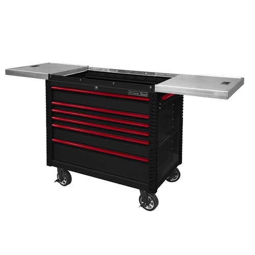 EX4106TCSRDBK Extreme Tools 41" 6 Drawer Slide Top Tool Cart, Red