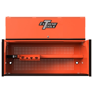 Extreme Tools RX Series Professional 55"W x 25"D Extreme Power Workstation&reg; Hutch Orange, Black Drawer Pulls