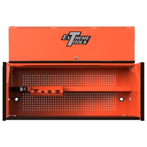 Extreme Tools RX Series Professional 55"W x 25"D Extreme Power Workstation&reg; Hutch Orange, Black Drawer Pulls