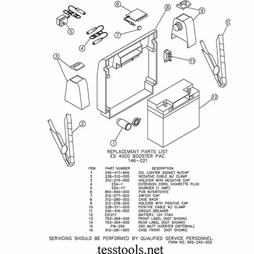 Model ES4000 Click here for a Parts List