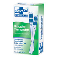 21-770-002 First Aid Only Disposable Thermometers 10/Box