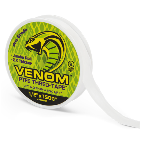 VENOM PTFE Tape, 1500 x 1/2"  display box