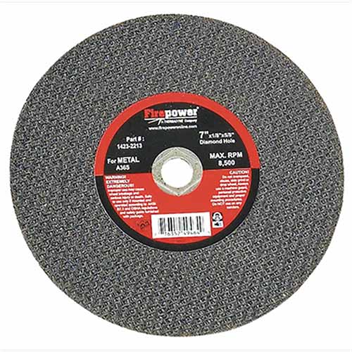 1423-2213 Firepower Cut-Off Wheel, 7" X 1/8" X Diamond Hole (5/8")