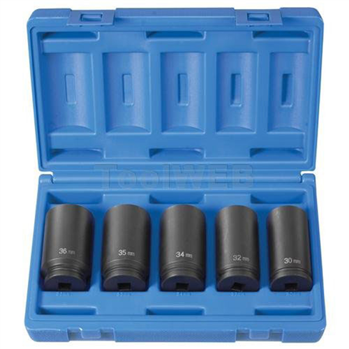 1705SN Grey Pneumatic 1/2" Dr 5 Pc Spindle Nut Set