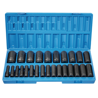 1726MD Grey Pneumatic 26 Pc 1/2" Dr 12 Pt Deep Length Metric Set