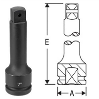 4010EL Grey Pneumatic 1"Dr 10" Ext. W/Locking Pin Hole