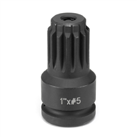 4011A Grey Pneumatic 1In F X #5 Spline M Adapter W/ Lock Button