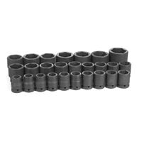 8026M Grey Pneumatic 3/4" Drive 26 Pc Standard Metric Set 19-50 Mm