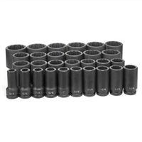 8129D Grey Pneumatic 3/4" Dr. 12 Pt. 29 Piece Deep Fract. Master Set