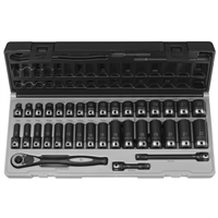 81635MRD Grey Pneumatic 3/8" Dr. 35Pc Metric Std & Deep Duo-Socket Set - 6