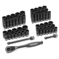 81659CRD Grey Pneumatic 3/8" Dr. 59Pc Fract. & Metric Duo-Socket Set - 6 P