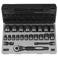 82222 Grey Pneumatic 1/2" Dr. 22Pc Fractional Duo-Socket Set - 12 Pt.