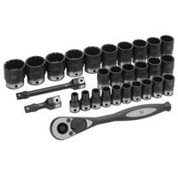 82229M Grey Pneumatic 1/2" Dr. 29Pc Metric Duo-Socket Set - 12 Pt.