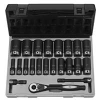 82622D Grey Pneumatic 1/2" Dr. 22Pc Fractional Deep Duo-Socket Set - 6 P