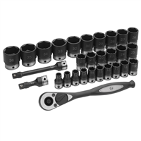 82629M Grey Pneumatic 1/2" Dr. 29Pc Metric Duo-Socket Set - 6 Pt.