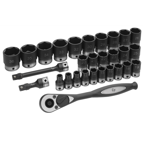 82629M Grey Pneumatic 1/2" Dr. 29Pc Metric Duo-Socket Set - 6 Pt.