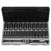 82629MD Grey Pneumatic 1/2" Dr. 29Pc Metric Deep Duo-Socket Set - 6 Pt.