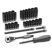 89653CRD Grey Pneumatic 53 Pc. 1/4" Drive Std And Deep Length 6-Pt Duo-Socket Set