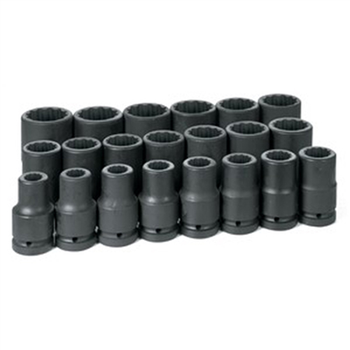 9121D Grey Pneumatic 1Dr 21Pc Deep Frac Set 3/4 To 2