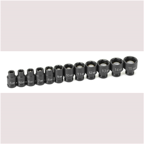 9712MG Grey Pneumatic 1/4"Dr 12Pc Metr Mag