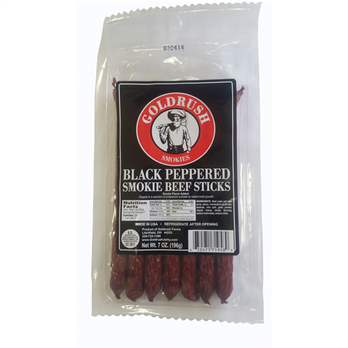 71958 Gold Rush Jerky Black Pepper 7 Oz. Beef Sticks 12-Ct Case