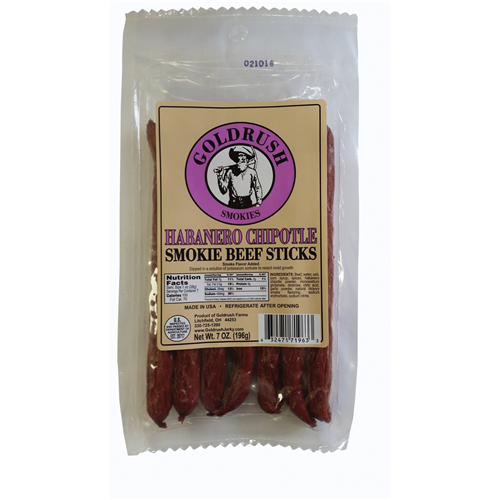 71963 Gold Rush Jerky Habanero Chipotle 7 Oz. Beef Sticks 12-Ct Case