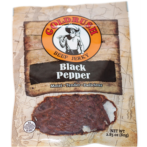 72128 Gold Rush Jerky Black Pepper 2.85 Oz. Goldrush Beef Jerky 12-Ct Case