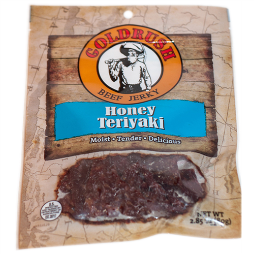 72132 Gold Rush Jerky Honey Teriyaki 2.85 Oz. Goldrush Beef Jerky 12-Ct