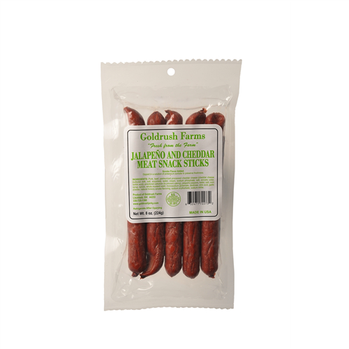 72273 Gold Rush Jerky Jalapeno And Cheddar 8 Oz. Meat Snack Sticks 12Ct