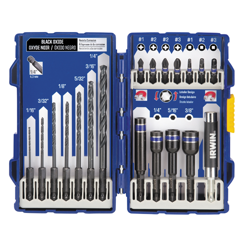 1840316 Hanson 19-Piece Impact Drill/Driver Set