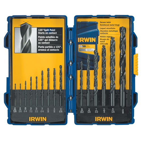 314015 Hanson Drill Bit 15Pc Black Oxide Set